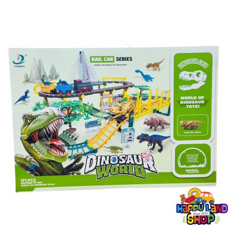 سكة القطار مع عالم الديناصورات – Dinosaur World Rail Car Series